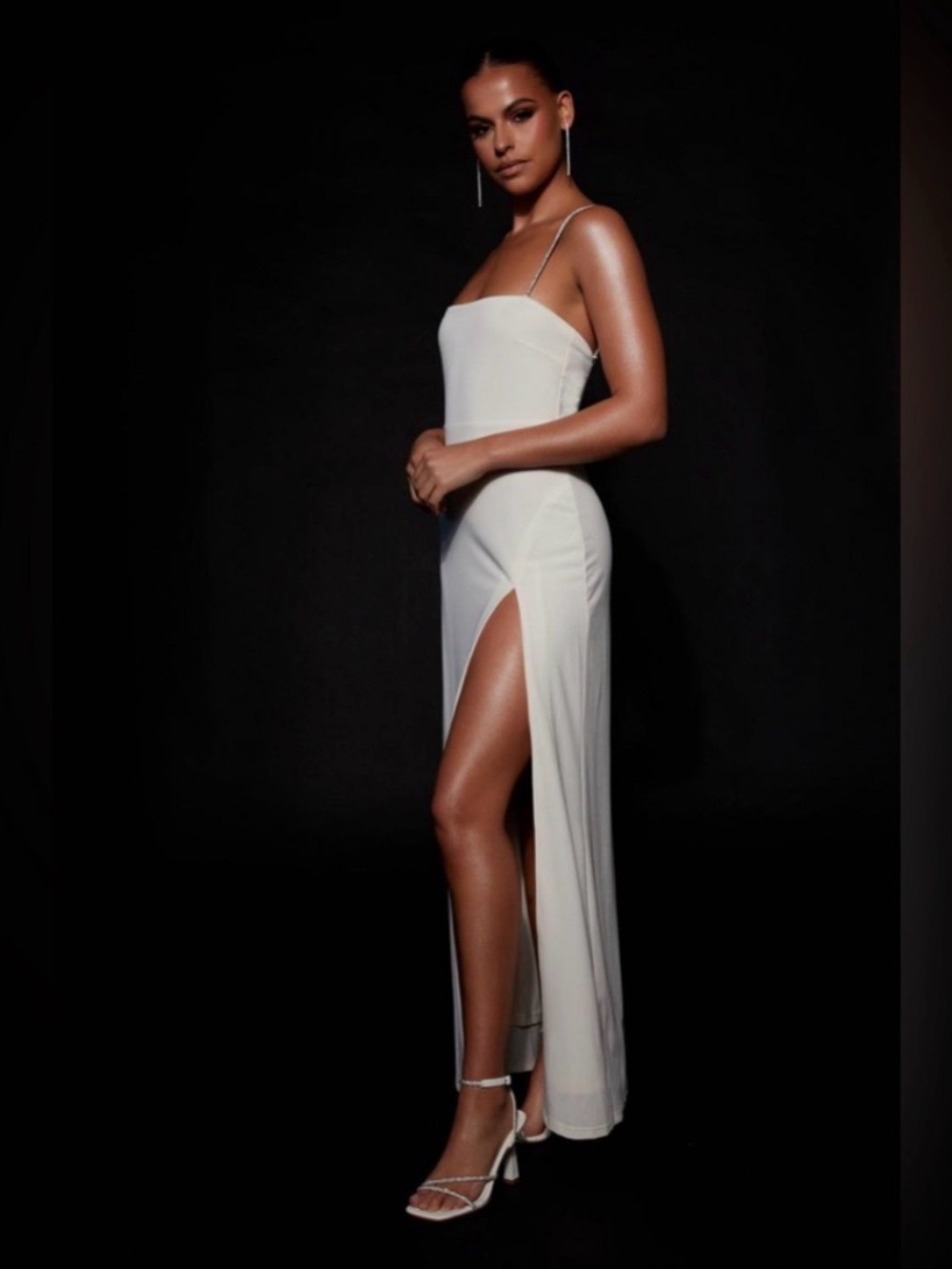 Meshki Dionne Diamanté Dress with Thigh Slit